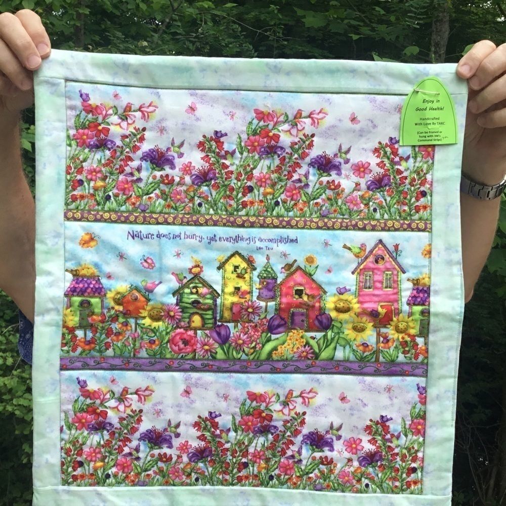 NWT. Hand Crafted Runner/Wall Hanging Garden Scene